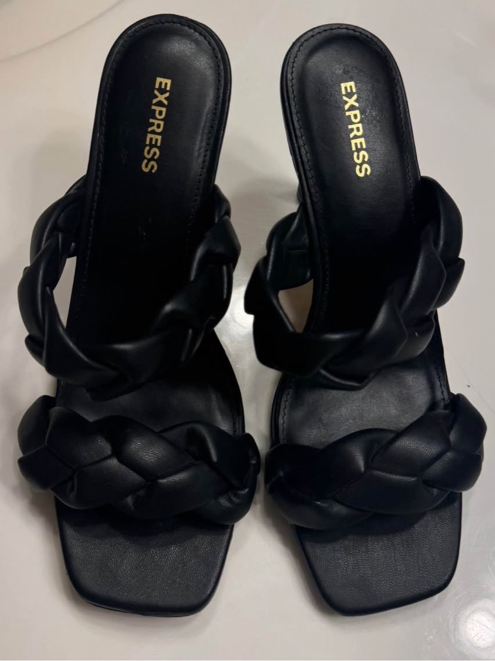 Express Braided Black Slide Mules